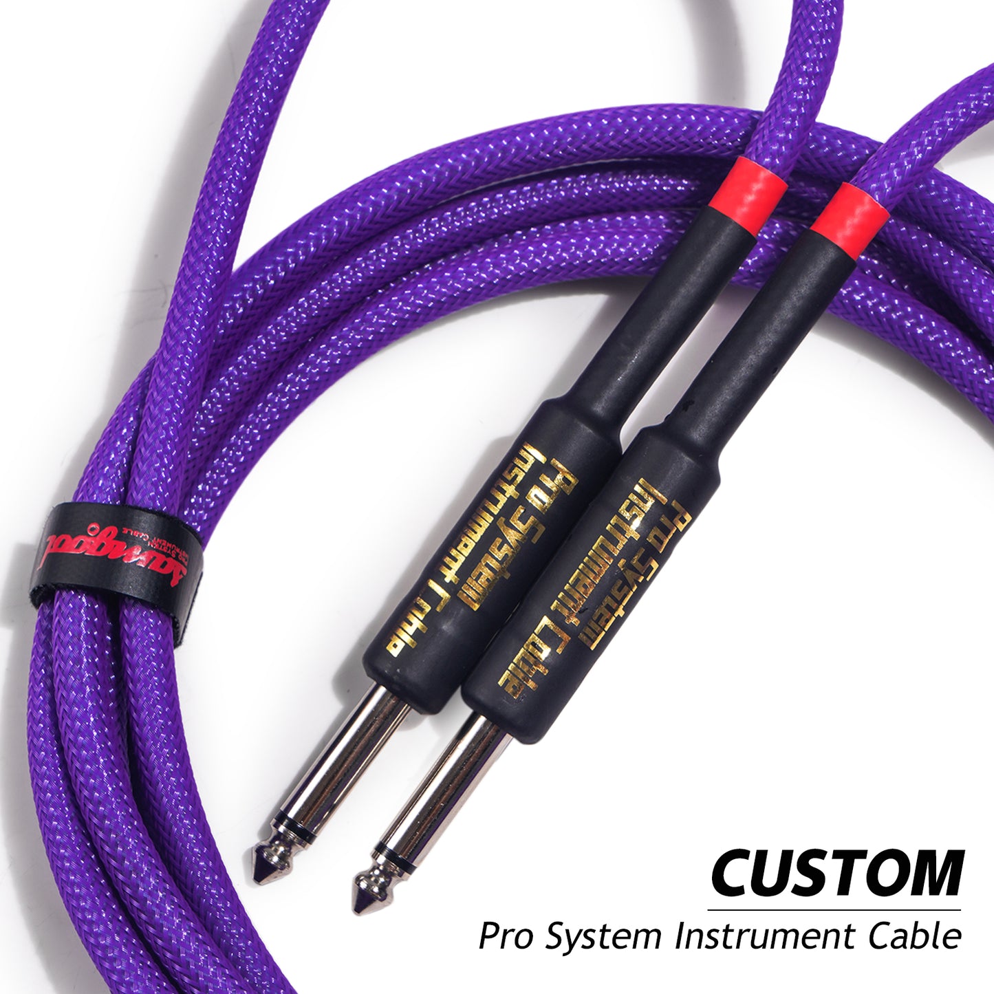 Uncle Crazy Guitar Cable, 24 AWG Electric Instrument Cable, Amp Cord for Guitar Bass Amplifier, Straight-Straight Angle, ¼ Inch (6.35mm) Connectors (CC Purple)