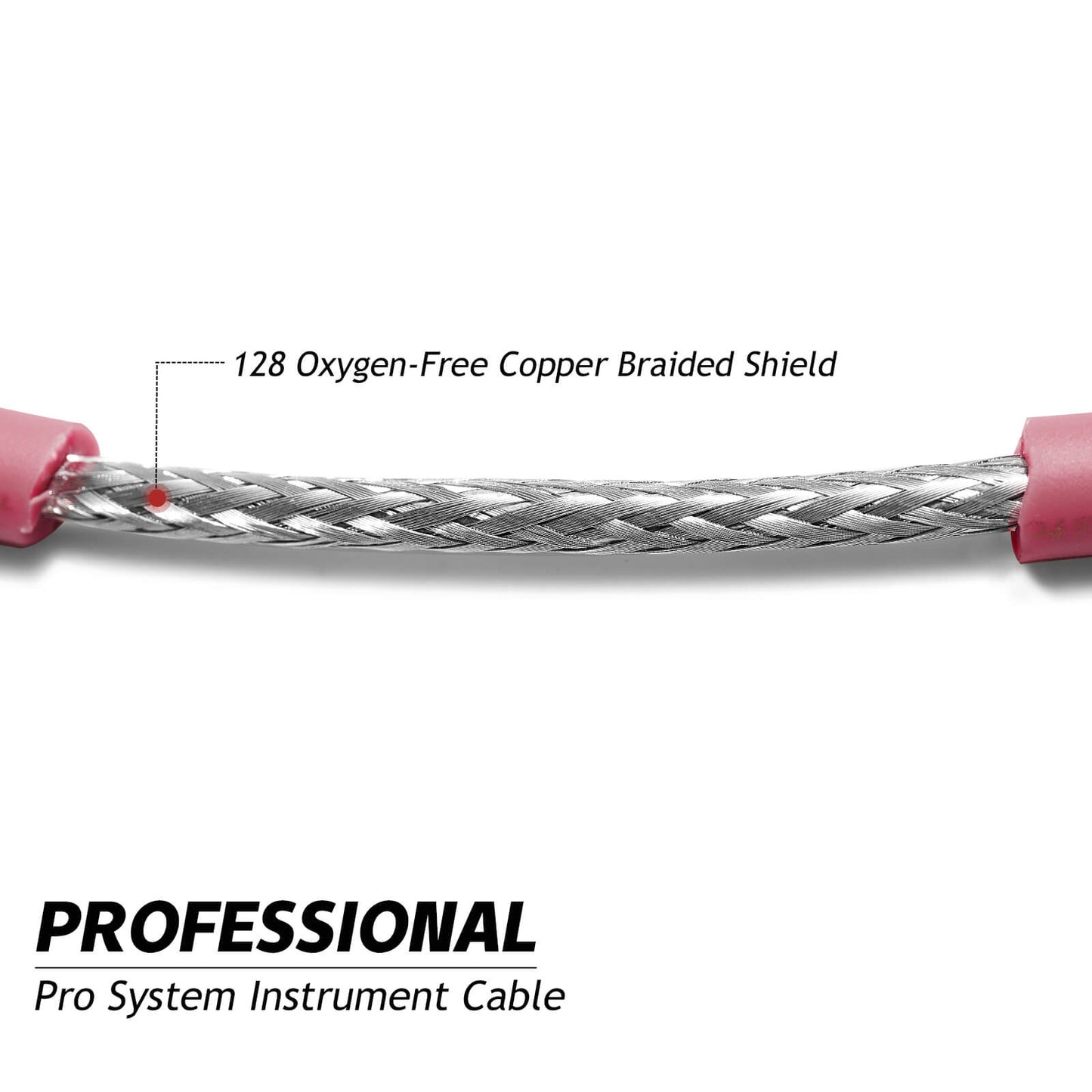 Uncle Crazy Guitar Cable, 20 AWG Electric Instrument Cable, Amp Cord for Guitar Bass Amplifier, Straight-Straight Angle, ¼ Inch (6.35mm) Connectors (Graffi Pink)