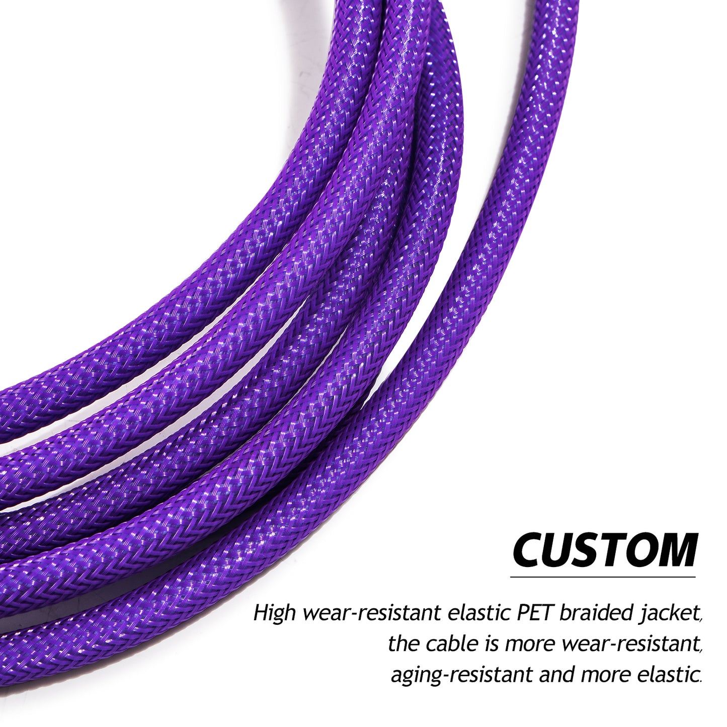 Uncle Crazy Guitar Cable, 24 AWG Electric Instrument Cable, Amp Cord for Guitar Bass Amplifier, Straight-Straight Angle, ¼ Inch (6.35mm) Connectors (CC Purple)