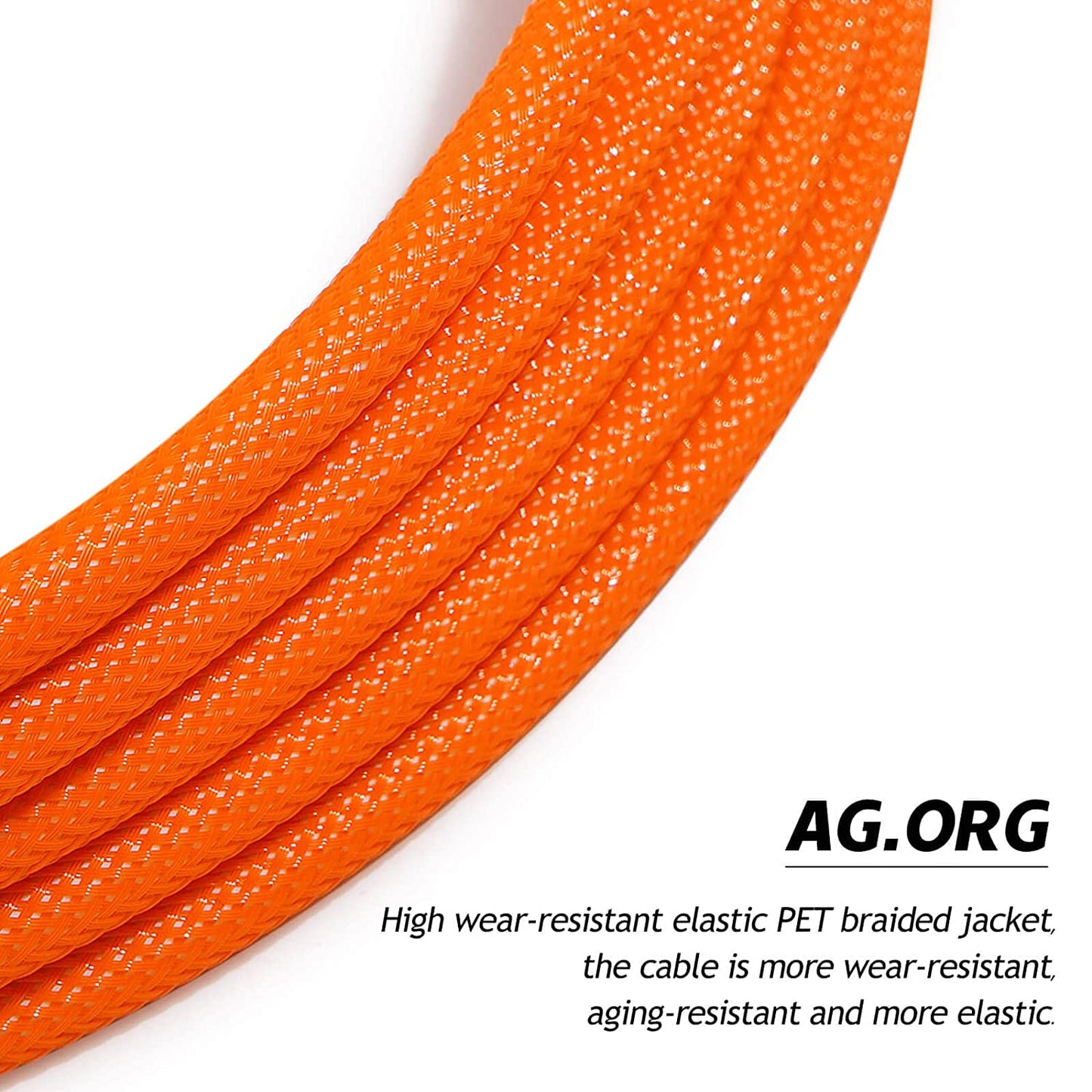 Uncle Crazy Guitar Cable, 20 AWG Electric Instrument Cable, Amp Cord for Guitar Bass Amplifier, Straight-Straight Angle, ¼ Inch (6.35mm) Connectors (AG Orange)